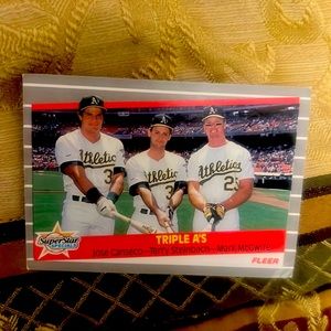 🔥1989 Fleer #634 Jose Canseco Terry Steinbach Mark McGwire Oakland RARE